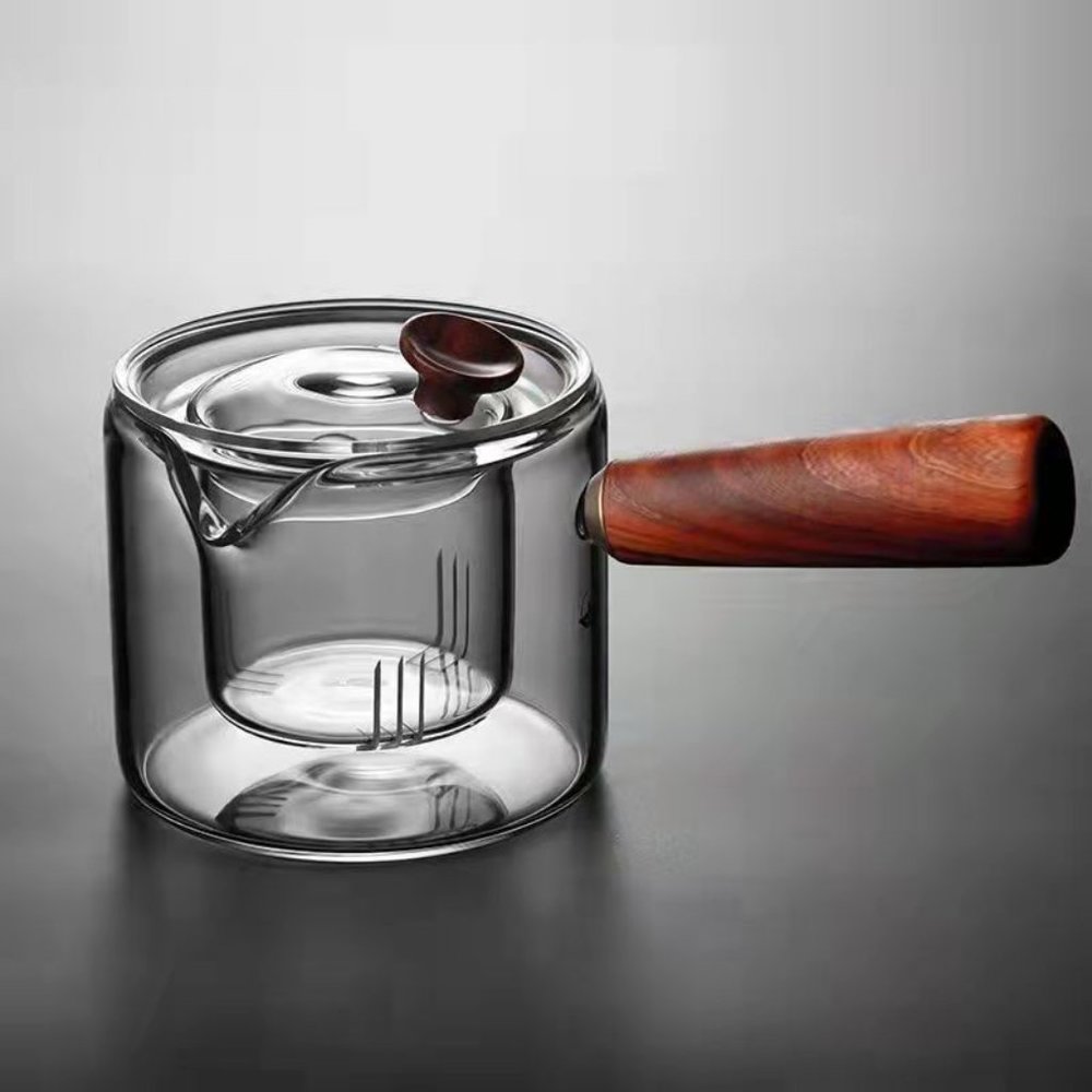 High temperature resistant glass filter brewing teapot health pot side put teapo